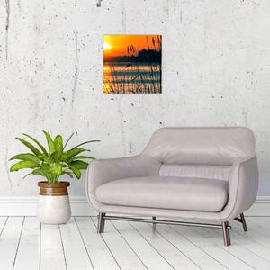 Obraz - Západ slunce nad jezerem (30x30 cm)