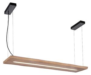 Závěsná lampa dřevěná 120 cm včetně LED s dálkovým ovládáním - Ajdin