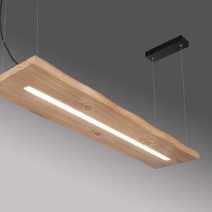Závěsná lampa dřevěná 120 cm včetně LED s dálkovým ovládáním - Ajdin