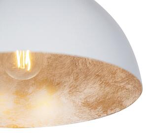 Industriální stropní svítidlo bílé se zlatem 35 cm - Magna