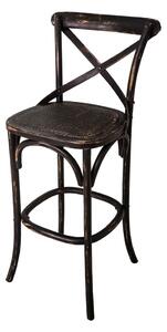 Černá barová židle z jilmového dřeva (výška sedáku 78 cm) – Antic Line