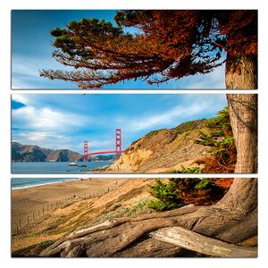 Obraz na plátně - Golden Gate Bridge - čtverec 3922C (105x105 cm)