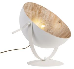 Industriální stolní lampa bílá se zlatou nastavitelnou - Magna