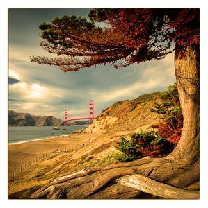 Obraz na plátně - Golden Gate Bridge - čtverec 3922FA (50x50 cm)