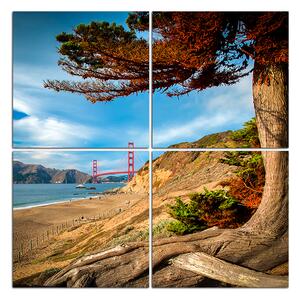 Obraz na plátně - Golden Gate Bridge - čtverec 3922D (100x100 cm)