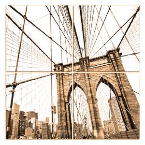 Obraz na plátně - Manhattan Bridge - čtverec 3925FD (100x100 cm)