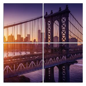 Obraz na plátně - Západ slunce nad Manhattanem - čtverec 326D (60x60 cm)