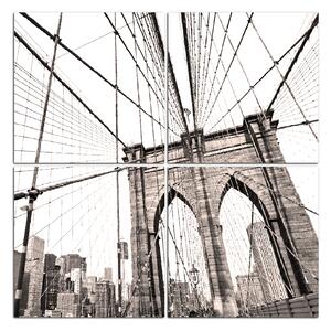 Obraz na plátně - Manhattan Bridge - čtverec 3925D (100x100 cm)