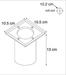 Broušená bodová ocel 10,5 cm IP65 - Basic Square