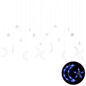 Pohádková světla hvězda a měsíc ovladač 345 LED modrá