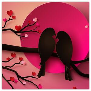 Obraz - Zamilovaní ptáčci (30x30 cm)