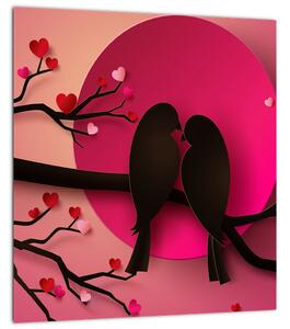 Obraz - Zamilovaní ptáčci (30x30 cm)
