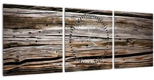 Obraz - sezónní dřevo (s hodinami) (90x30 cm)