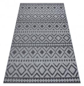 Koberec SOLE D3852 Boho, romby - ploské tkaní šedý