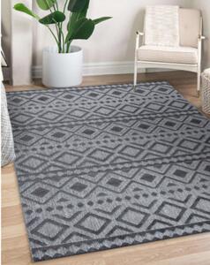 Koberec SOLE D3852 Boho, romby - ploské tkaní šedý