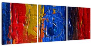 Obraz malířských barev (s hodinami) (90x30 cm)