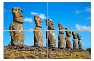 Obraz na plátně - Ahu Akivi moai 1921D (90x60 cm)