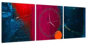 Obraz barvy (s hodinami) (90x30 cm)