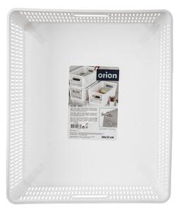 Orion XL - Univerzální košík NESTA, vysunovací klapky pro stohování, bílý plast 38x33x12,7cm