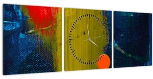 Obraz barev (s hodinami) (90x30 cm)