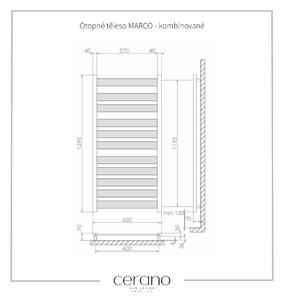 CERANO - Otopné těleso MARCO - kombinované - černá - 1125x550 mm