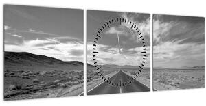 Obraz silnice (s hodinami) (90x30 cm)