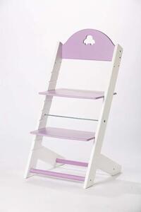 Lucas Wood Style - rostoucí židle MIXLE - bílá/lila (Opěrka - autíčko)