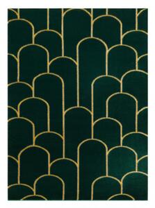 Koberec EMERALD exkluzivní 1021 glamour, styl art deco lahvově zelený / zlatý