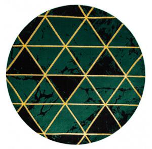 Koberec EMERALD exkluzivní 1020 kruh - glamour, marmur, trojúhelníky zelený/zlatý