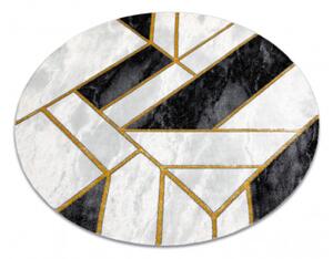 Koberec EMERALD exkluzivní 1015 kruh - glamour, marmur, geometrický černý/zlatý