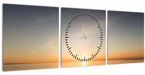 Obraz - kajak na moři (s hodinami) (90x30 cm)