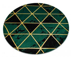 Koberec EMERALD exkluzivní 1020 kruh - glamour, marmur, trojúhelníky zelený/zlatý
