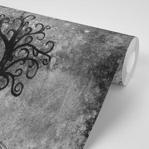 Samolepící tapeta černobílý strom života
