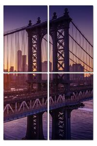 Obraz na plátně - Západ slunce nad Manhattanem - obdélník 726D (120x80 cm)