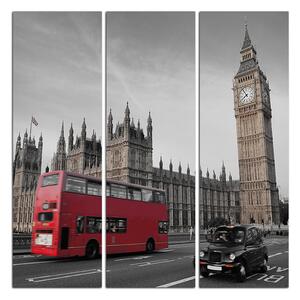 Obraz na plátně - Autobus v Londýně - čtverec 331ČB (75x75 cm)