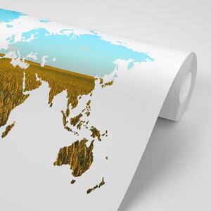 Samolepící tapeta mapa světa na bílém pozadí
