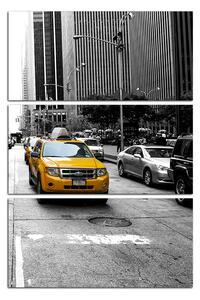Obraz na plátně - Taxi z New Yorku - obdélník 7927ČB (105x70 cm)