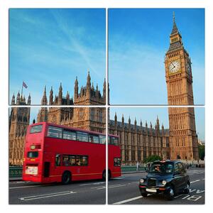 Obraz na plátně - Autobus v Londýně - čtverec 331D (100x100 cm)