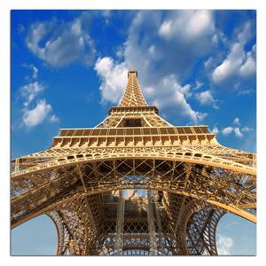 Obraz na plátně - Eiffelova věž - pohled zezdola - čtverec 335A (50x50 cm)