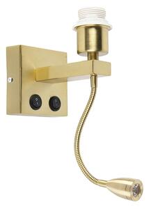 Moderní nástěnné svítidlo zlaté s flex ramenem - Brescia Combi