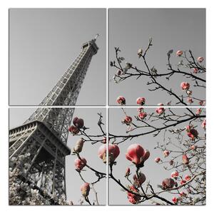 Obraz na plátně - Eiffelova věž v jarním období - čtverec 334ČD (100x100 cm)
