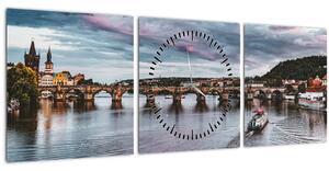 Obraz Karlova mostu (s hodinami) (90x30 cm)