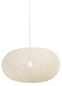 Venkovská závěsná lampa bílá 50 cm - Corda Flat