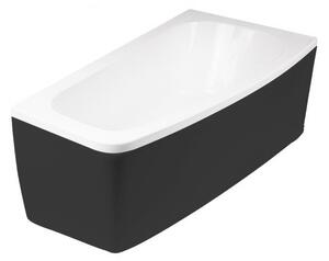 Besco Krycí panel k asymetrické vaně Luna Black P 150x80, černý Barva: Černá mat, Rozměry (cm): 150x80, Orientace: Pravá