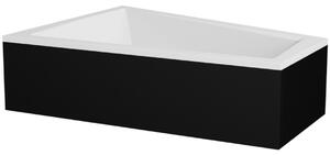Besco Krycí panel k asymetrické vaně Intima Duo Black P 170x125 (180x125), černý Barva: Černá mat, Rozměry (cm): 170x125