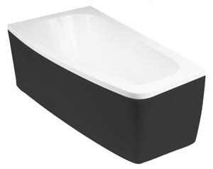 Besco Krycí panel k asymetrické vaně Luna Black P 150x80, černý Barva: Černá mat, Rozměry (cm): 150x80, Orientace: Levá
