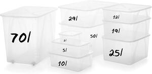 Úložný univerzální box, transparentní krabice s víkem, Rotho LONA, 25l