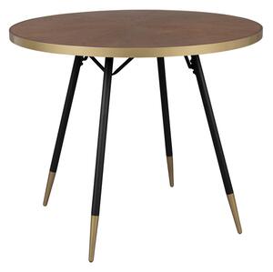 Kulatý jídelní stůl s deskou v dekoru ořechového dřeva ø 91 cm Denise – White Label