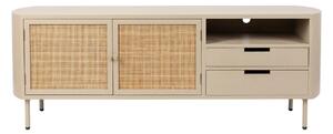 Krémový ratanový TV stolek 150x55 cm Amaya – White Label
