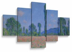 Obraz - Claude Monet, Poppy Field (Giverny), reprodukce (125x70 cm)